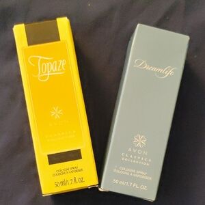 Avon Topaze Yellow and Dreamlife Blue Cologne Duo